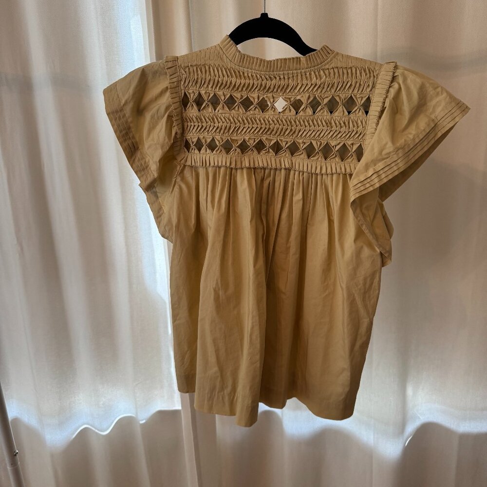 Sea New York Beige Blouse with Crochet Detail